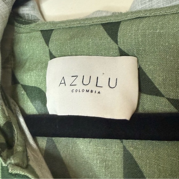 ANTHRO Azulu Colombia 100% Linen Hooded Beachy Quarter Buttoned Pullover Coverup - Picture 4 of 8